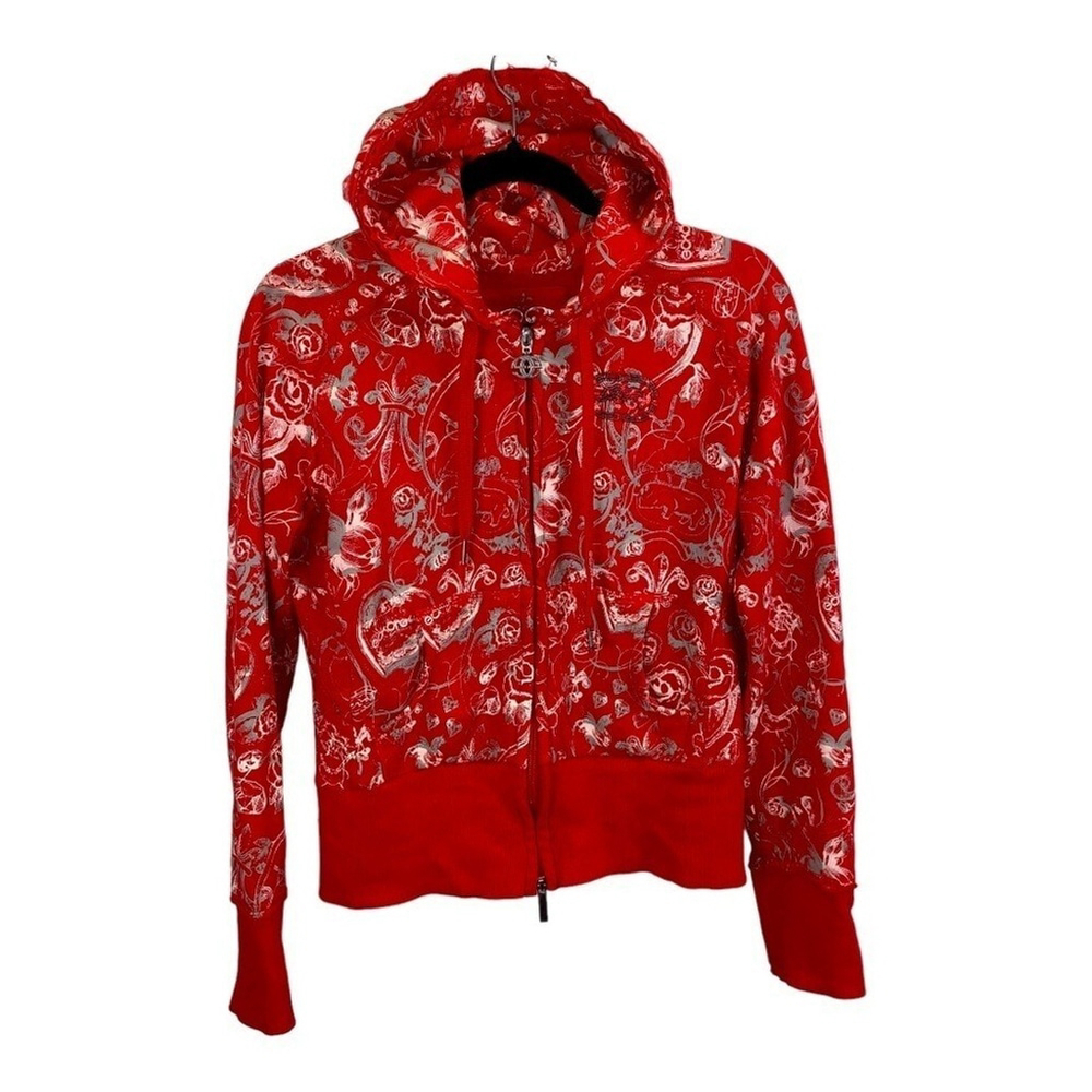 Vintage Women's L (fits like M) Red by Marc Ecko Y2K 90s Graphic Logo Hoodie